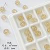 Cuentas redondas retro transparentes con raya dorada, cuentas espaciadoras cuadradas antiguas, material para accesorios de aretes de joyería hechos a mano DIY