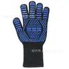 Guantes ignífugos de alta temperatura transfronterizos de Amazon para horno de barbacoa, cocina, guantes de silicona gruesos de doble capa