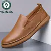 Zapatos de hombre Woodpecker, nueva colección de primavera, mocasines casuales de piel genuina transpirables, suela suave, zapatos slip-on versátiles para hombre