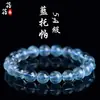 Pulsera de Topacio Azul Natural de Cristal Beibefu Pulsera de Piedra de Topacio Azul Tipo Hielo Topacio Gema Al por Mayor