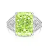 Anillo Reina con Flor de Hielo de Colorido Cristal de Gema, Corte Brillante con Diamantes de Alto Carbono Súper Brillantes, Anillo de Moda y Lujo, Disponible para Dropshipping