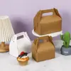 Caja de papel kraft portátil, rollo de pastel, mousse, pastelería, embalaje de comida para llevar, embalaje para hornear, cartón.