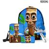 2025 Transfronteiriço Boneco de Pau de Madeira Shan Hai Jing Tungtungtung Mochila Escolar Bolsa de Ombro Estojo de Lápis Conjunto de Três Peças