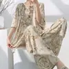 Pijama de Algodão e Seda de Manga Curta Estilo Novo 2026 para Mulheres, Conjunto de Roupa de Casa Tamanho Grande para Primavera e Verão, Estilo Chinês, Pode Ser Usado Fora, Tamanho Plus