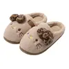 Pantuflas de algodón con diseño de gato de dibujos animados para mujer, pantuflas de interior para el hogar de invierno, lindas y cálidas, con suela gruesa, zapatos de algodón con forro de felpa, al por mayor