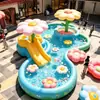 Alberca inflable con carpa, diseño de caricatura, para niños y adultos, tina de natación exterior de PVC engrosado con tobogán