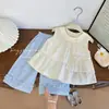 Conjunto de Moda de Verano para Niñas, Estilo Casual Delgado, Ropa Infantil de Moda, Top Elegante, Ropa Casual de Verano, Estilo Coreano para Niñas