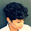 Peluca para mujer de pelo corto y rizado, volumen pequeño para mujeres africanas, cabeza BoBo esponjosa, pelo corto negro, fábrica en stock, cabello de primera generación