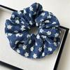 Anillo para el Cabello Floral Azul Vintage Francés Romántico Flor Bordada en Mezclilla Flor para el Cabello Anillo para el Cabello de Intestino Grueso Grande Sombrero de Talla Grande para Mujer