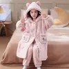 Pijama cárdigan de coral fleece para niñas, nueva colección de invierno 2026, ropa de estar linda y cómoda para niñas