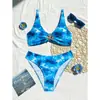 Traje de baño floral con estampado de leopardo europeo y americano para mujer 2026 Nuevo modelo Bikini Sexy con Atar Swimwear Bikini de Aliexpress