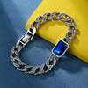 Pulseira de Casal Padrão Grama Tang Safira para Meninos e Meninas Pulseira Cubana Par Estilo Coreano Moda Personalidade Tendência Vendas Diretas da Fábrica