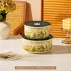 Tazón de Cerámica de Grado Alimenticio con Tapa, Juego de Tres Piezas, Lonchera para Microondas, Caja para Frutas, Tazón para Fideos Instantáneos, Caja de Regalo, Regalo Souvenir
