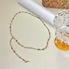 Moda Europea y Americana Collar de Cadena en Forma de Y con Borlas Collar de Cristal Corazón Diamante Cuentas Estilo Festivo Verano Joyería Dulce