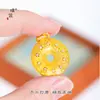 Acessórios DIY da Loja Puzuo Gold, Pingente de Moeda Banhado a Ouro com Diamantes, Colar com Fecho de Paz, Corrente de Suéter Vintage de Luxo Leve