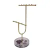 Suporte para Exibição de Joias Colar Simples Base de Resina Personalizada Suporte de Exibição de Pulseiras Barra em T Multicamadas de Metal Rack de Armazenamento para Exibição de Joias