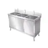 Gabinete de Pia de Cozinha Personalizado com Plataforma de Console Integrada Lavatório Manual Comercial para Lavar Louça Gabinete de Pia de Aço Inoxidável 304