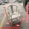 Silla de Respaldo de Peine Blanco de Madera Maciza Sillón Silla de Media Luna Silla de Respaldo de Libro de Roble Silla Begonia Madera de Rejilla Juego Completo Blanco