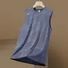 Nuevo Chaleco de Seda Helada de Verano para Hombre Secado Rápido Transpirable Manga Corta Deporte Fitness Sin Mangas Holgado Talla Grande Camiseta