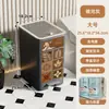 Cubo de basura con tapa operada con el pie para baño, inodoro, hueco estrecho, uso doméstico, con tapa, gran capacidad, papelera para huecos estrechos