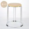 Taburete de Madera Maciza, Elegante Taburete para Cambiarse los Zapatos, Taburete Redondo Engrosado, Taburete con Almacenamiento, Taburete Sólido, Taburete de Hierro, Taburete Redondo de Hierro, Taburete Engrosado Reforzado