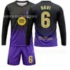 2627 Camiseta de fútbol de manga larga de visitante del nuevo Barcelona de Rodri, negra y morada, número 10, Yamal, Messi