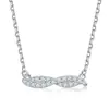 Collar de Plata de Ley 925 con Cinta y Espiga de Trigo para Mujer Diseño de Nicho Joyería de Plata Colgante de Circonita Collar de Plata Europeo y Americano Venta al por Mayor