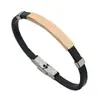 Pulsera de cuero grabada de acero de titanio, nuevo estilo coreano de acero inoxidable, pulsera de la suerte de moda para Instagram, europea y americana, de Amazon