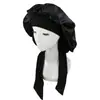 Gorro de noche con cordones de encaje de Amazon sombrero para el hogar de seda artificial gorro de postparto cuidado del cabello largo gorro de noche de seda Sombrero de maternidad para maternidad