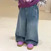 Moda YoYo Conjunto de Tres Piezas a la Moda con Top de Manga Larga para Niñas Pequeñas con Chaleco Bordado y Mangas de Color Contrastante, Ropa Casual para Niños