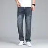 Jeans de outono e inverno masculino reto solto casual slim fit moderno primavera e outono calça comprida grossa stretch masculino outono e inverno