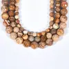 Piedra de imagen natural cara cortada cuentas sueltas pulsera making accesorios de joyería DIY Piedra de imagen cara cortada cuentas redondas cuentas al por mayor