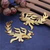 Materiales para Accesorios de Joyería DIY: Piezas de Flor Mediana y Pequeña de Color Dorado con Incrustaciones de Jade, Adornos para el Cabello Hechos a Mano, Accesorios de Pasador para Abanico