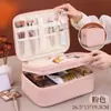 Bolsa de Maquillaje Multifuncional de Gran Capacidad con Compartimentos, Bolsa de Almacenamiento Categorizada para Cosméticos y Brochas de Maquillaje, Neceser de PU, Impermeable