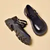 Sapatos de Couro para Meninas Estilo Britânico 2026 Modelo Novo de Primavera Velcro Sapatos Individuais Infantis Sapatos de Couro da Moda Transfronteiriços