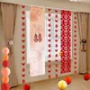Conjunto de Decoração de Quarto de Casamento Pano Pendurado Flores de Puxar Lado do Noivo Lado da Noiva Sala de Estar de Casamento Quarto de Dormir Faixa de Personagens Cortinas