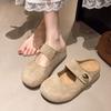 Medias Pantuflas Birkenstock para Ropa Exterior de Mujer Otoño 2025 Nuevo Estilo Slip-On Sandalias de Suela Blanda Medias Pantuflas Baotou Zapatos Birkenstock para Mujer