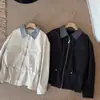 2026 Nuevo Abrigo de Moda Estilo Coreano con Solapa y Mangas Largas para Mujer, Corte Holgado, Adelgazante, Top Versátil