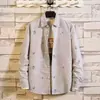 Camisa de Manga Larga para Hombre 2026 Otoño Delgada Moderna Camisa Juventud Estudiante Personalidad Gradiente Camisa de Vestir Chaqueta Guapa