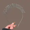 Faixas de cabeça de aniversário europeias e americanas com diamantes brilhantes, acessórios de festa, decorações fotográficas para realçar o clima, faixas de cabeça de coroa de princesa atacado