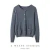 Cardigan Curto de Cashmere Bai Cai Rong 2026 com Gola Redonda Peça Externa de Tricô Versátil, Macia e Aconchegante