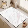 Tapete Drenante Simple de Mármol al por Mayor Tapete Absorbente de Agua Antideslizante de Tierra de Diatomeas para Encimera Tapete para Mesa de Comedor Tapete para Fregadero de Cocina