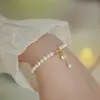 Pulsera de perlas de agua dulce naturales estilo chino nuevo, diseño de nicho de ins, pulsera de mujer con cuentas de cristal de fresa, pulsera vintage para mujer