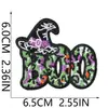 Bolsa de mezclilla y lona con diseño de fantasma de dibujos animados divertido de tema oscuro, parche de aplicación de aplique de parche de hierro bordado para ropa