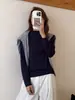 Camiseta Mask con Cuello Medio Alto Amigable con la Piel para Otoño e Invierno, Sencilla Versátil Ajustada a la Figura Moderna Camiseta Base de Manga Larga para Mujer