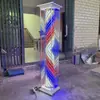 Luz Rotatoria LED para Salón de Peluquería Peluquería Barbería Caja de Luz Rotatoria Cuadrada Montada en Pared de Pie Doble Uso Vidrio Templado