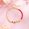 Pulsera de Hilo Rojo para Mujer con Diseño de Carpa Koi, Lujo Ligero, Sensación de Alta Gama, Festiva y Auspiciosa, Nuevo Estilo Chino, Regalo de Año del Zodiaco, Joyería de Mano