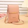 Bolso para teléfono móvil con pantalla táctil directo de fábrica, bolso bandolera para mujer, bolso para teléfono móvil coreano, cremallera para llaves multifunción, cartera vertical para mujer