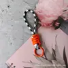 Cordón para Teléfono Anudado Bloque de Color, Cordón Tejido Corto Creativo, Llavero para Funda de Teléfono, Correa Desmontable Anti-Pérdida 12cm