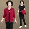 Traje de Tres Piezas de Otoño para Mamá de Mediana Edad 2026 Nuevo Estilo Ropa Deportiva para Mediana Edad y Adultos Mayores Chaqueta de Primavera y Otoño Top para Mujer para Edades 40-50
